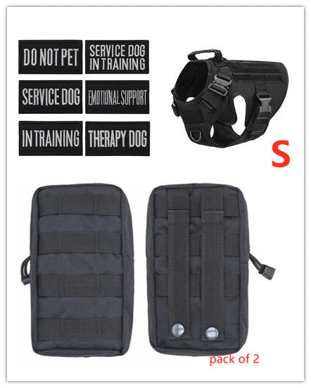 Adjustable pets herness from paetown store, heavy-duty nylon vest for dogs, tactical design with pockets.