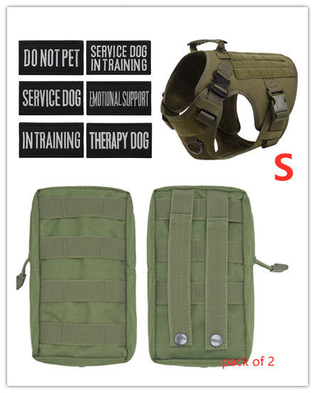 Adjustable pets herness from paetown store with tactical patches and accessories, pack of 2