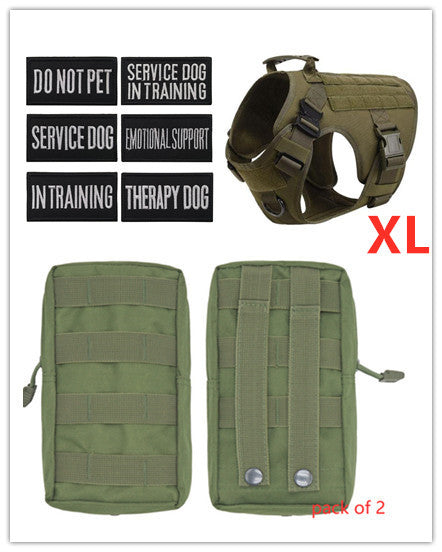 Adjustable pets herness from paetown store, heavy-duty nylon vest for dogs, tactical design with pockets.