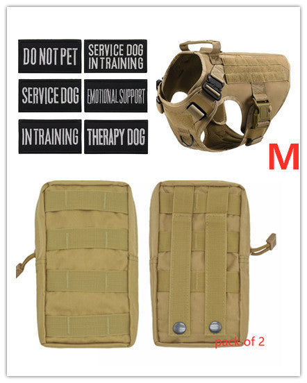 Adjustable pets herness from paetown store with tactical patches and accessories