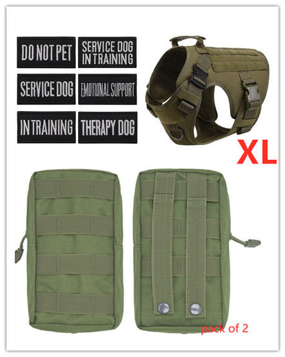 Adjustable pets herness from paetown store, heavy-duty nylon vest for dogs, tactical design with pockets.