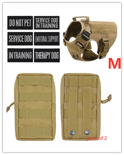 Adjustable pets herness from paetown store with tactical patches and accessories